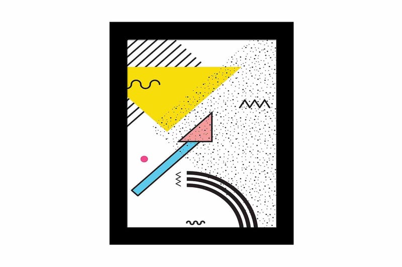 Bilde Geometric med Ramme Flerfarget - 23,5x28,5 cm - Innredning - Bilder & kunst