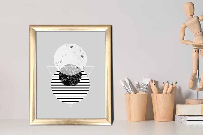 Bilde Geometrical med Ramme Flerfarget - 22,3x52,8 cm - Innredning - Bilder & kunst