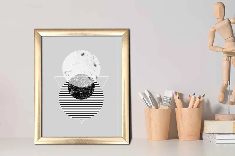 Bilde Geometrical med Ramme Flerfarget - 22,3x52,8 cm - Innredning - Bilder & kunst