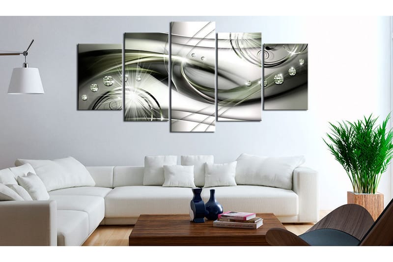 Bilde Glowing Green Wave 100x50 - Artgeist sp. z o. o. - Innredning - Bilder & kunst - Lerretsbilder