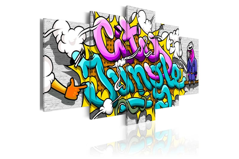 Bilde Graffiti City Jungle 200x100 - Artgeist sp. z o. o. - Lerretsbilder