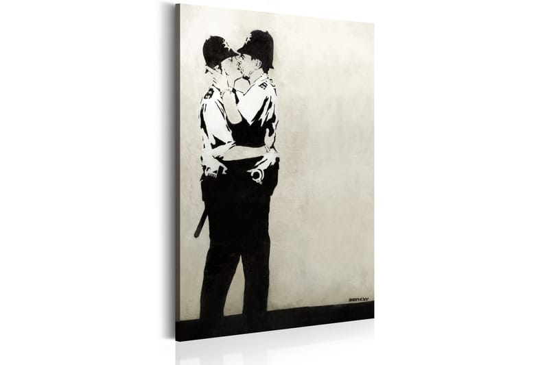 Bilde Kissing Coppers at Banksy 80x120 - Artgeist sp. z o. o. - Lerretsbilder