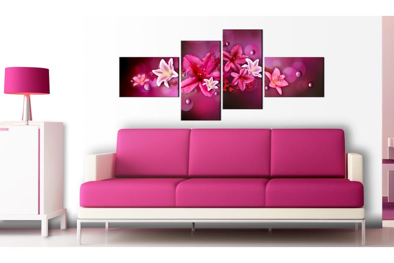 Bilde Lilies And Pearls 200x90 - Artgeist sp. z o. o. - Innredning - Bilder & kunst - Lerretsbilder