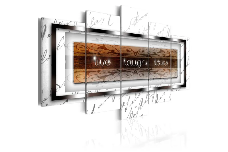 Bilde Live Laugh Love White 200x100, Artgeist sp. z o. o.
