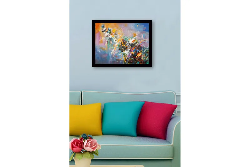 Bilde med Ramme Flerfarget - 44x15 cm - Innredning - Bilder & kunst