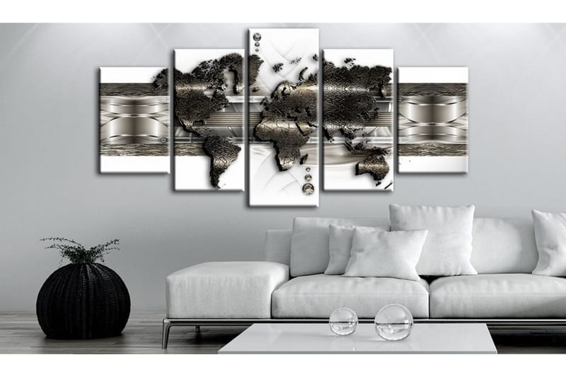 Bilde Metal World Map Ii 100x50 - Artgeist sp. z o. o. - Innredning - Bilder & kunst - Lerretsbilder