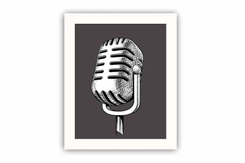 Bilde Music med Ramme Flerfarget, 22,3x52,8 cm