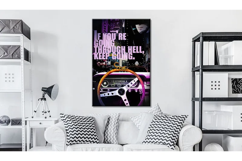 Bilde Night Road 60x90 - Artgeist sp. z o. o. - Innredning - Bilder & kunst - Lerretsbilder
