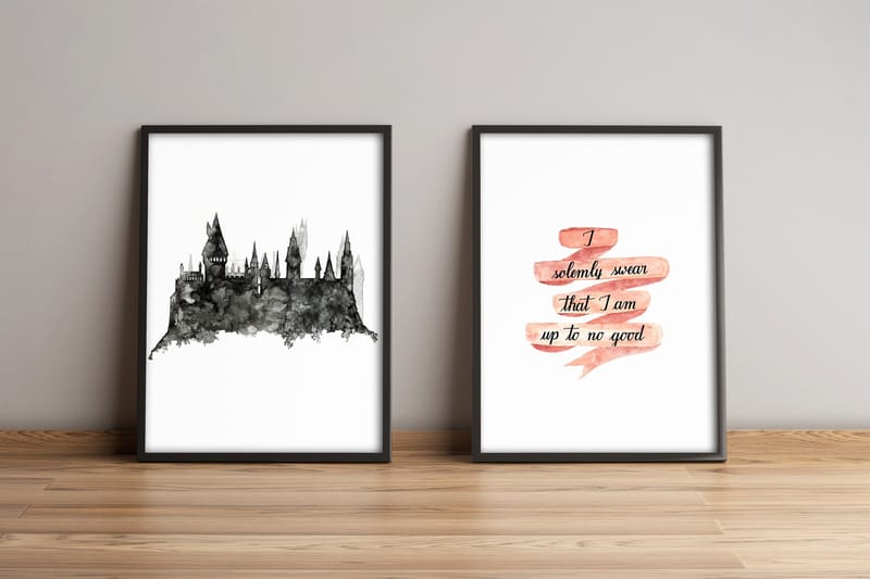Bilde Sayings med Ramme 2-pk Flerfarget - 33x65 cm - Innredning - Bilder & kunst