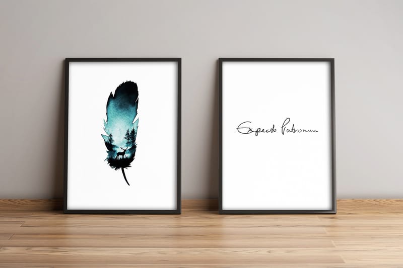 Bilde Sayings med Ramme 2-pk Flerfarget - 33x65 cm - Innredning - Bilder & kunst