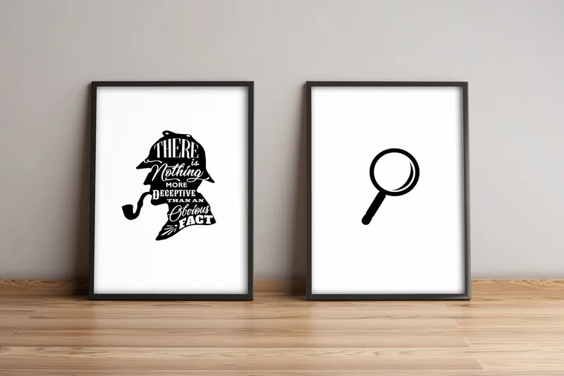 Bilde Sayings med Ramme 2-pk Flerfarget, 33x65 cm