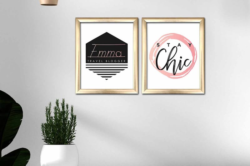 Bilde Sayings med Ramme 2-pk Flerfarget - 22,3x52,8 cm - Innredning - Bilder & kunst