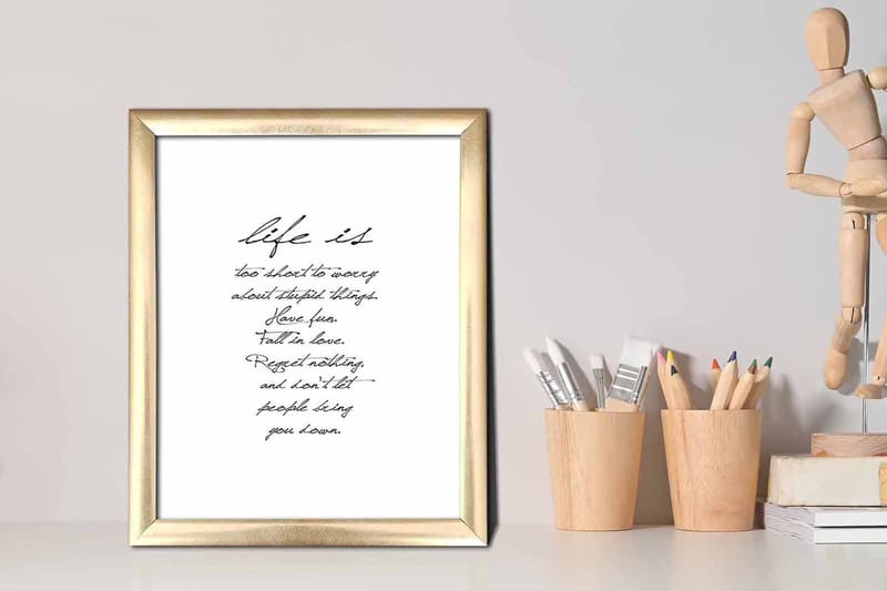 Bilde Sayings med Ramme Flerfarget - 22,3x52,8 cm - Innredning - Bilder & kunst