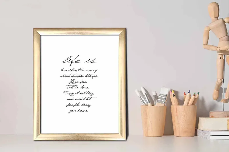 Bilde Sayings med Ramme Flerfarget - 22,3x52,8 cm - Innredning - Bilder & kunst