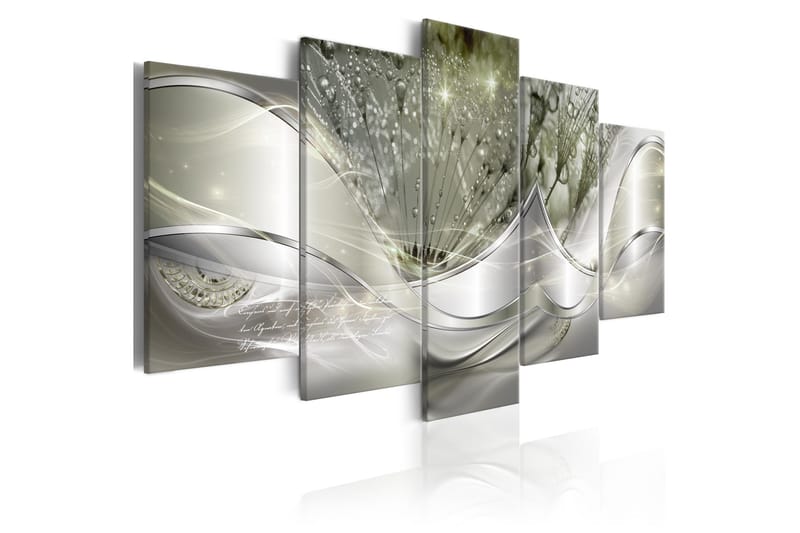 Bilde Sparkling Dandelions 5 Parts Green Wide 200x100, Artgeist sp. z o. o.