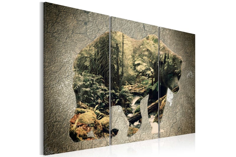 Bilde The Bear in the Forest 90x60 - Artgeist sp. z o. o. - Lerretsbilder