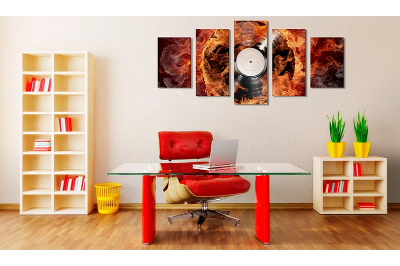 Bilde Vinyl On Fire 200x100 - Artgeist sp. z o. o. - Innredning - Bilder & kunst - Lerretsbilder