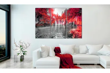 Bilde Waterfalls Of Ruby Forest 90x60 - Artgeist sp. z o. o. - Innredning - Bilder & kunst - Lerretsbilder