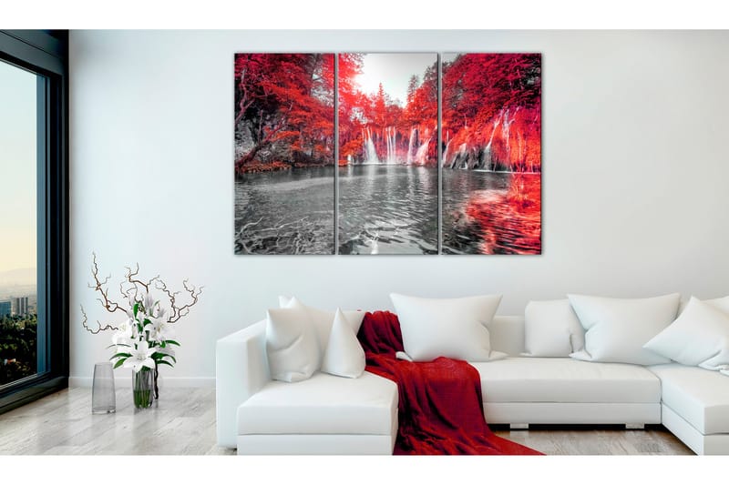 Bilde Waterfalls Of Ruby Forest 90x60 - Artgeist sp. z o. o. - Innredning - Bilder & kunst - Lerretsbilder