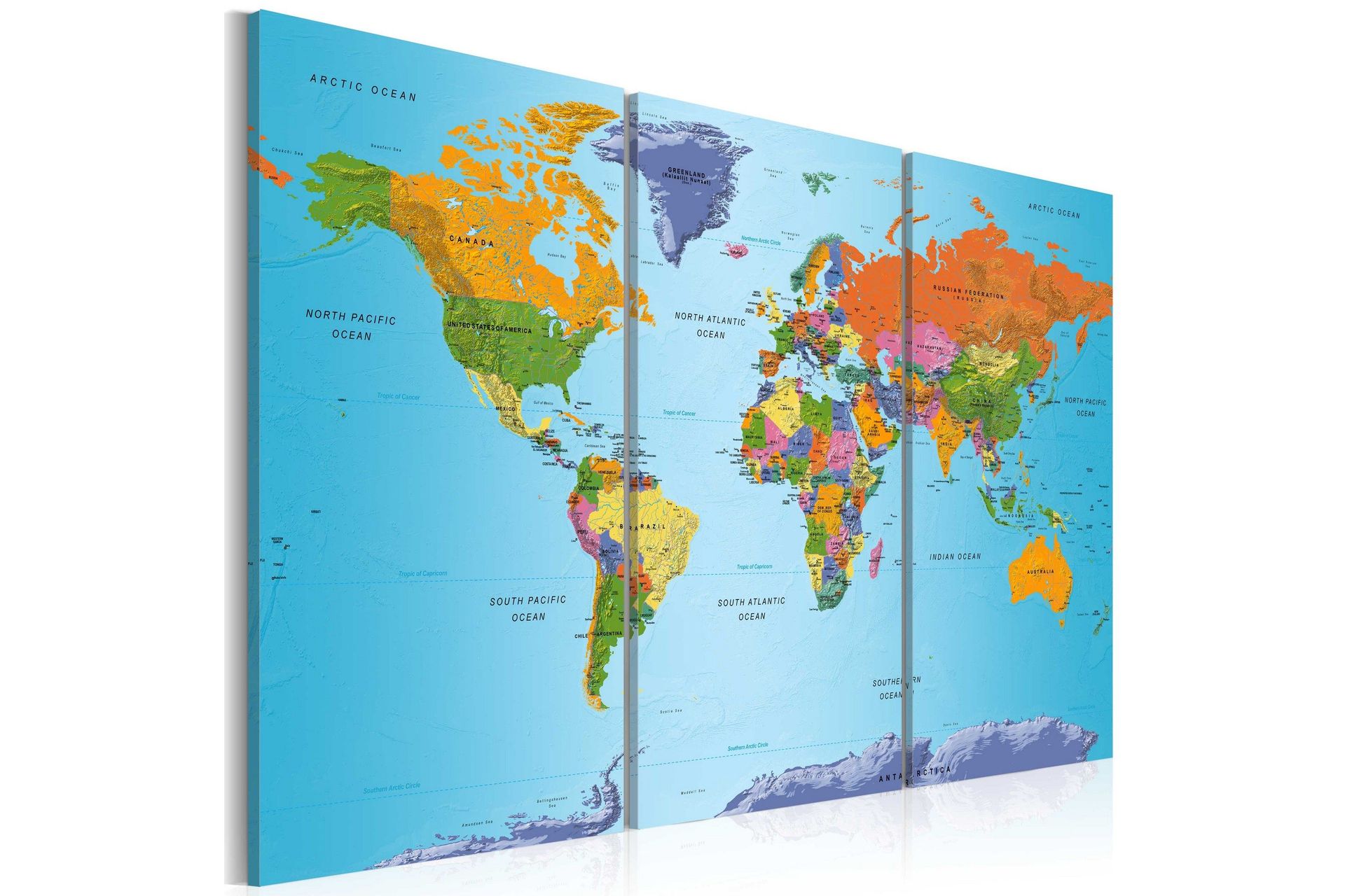 Bilde World Map Colourful Note 120x80 - Artgeist sp. z o. o.