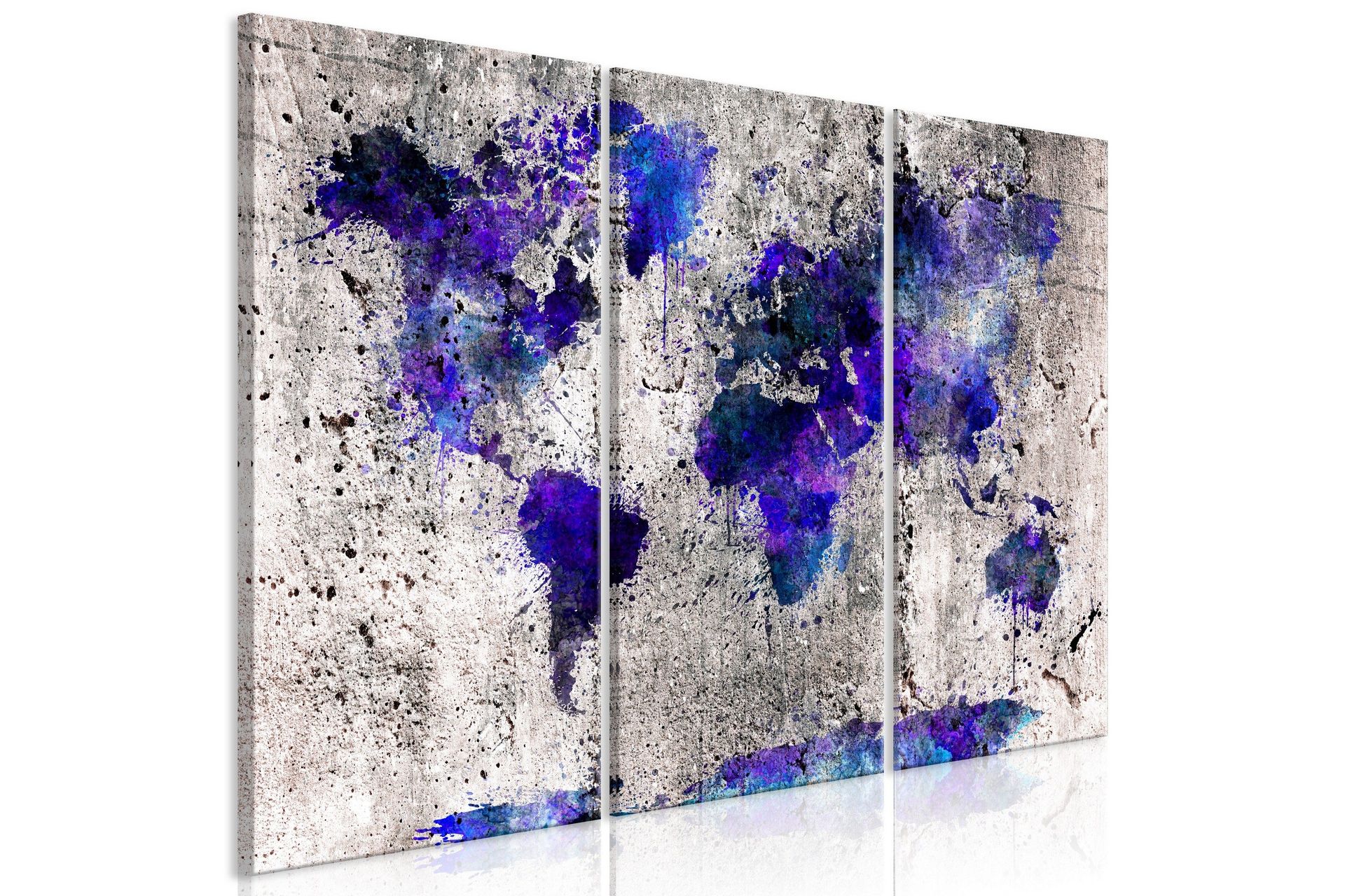 Bilde World Map Ink Blots 3 Parts 120x80 - Artgeist sp. z o. o.