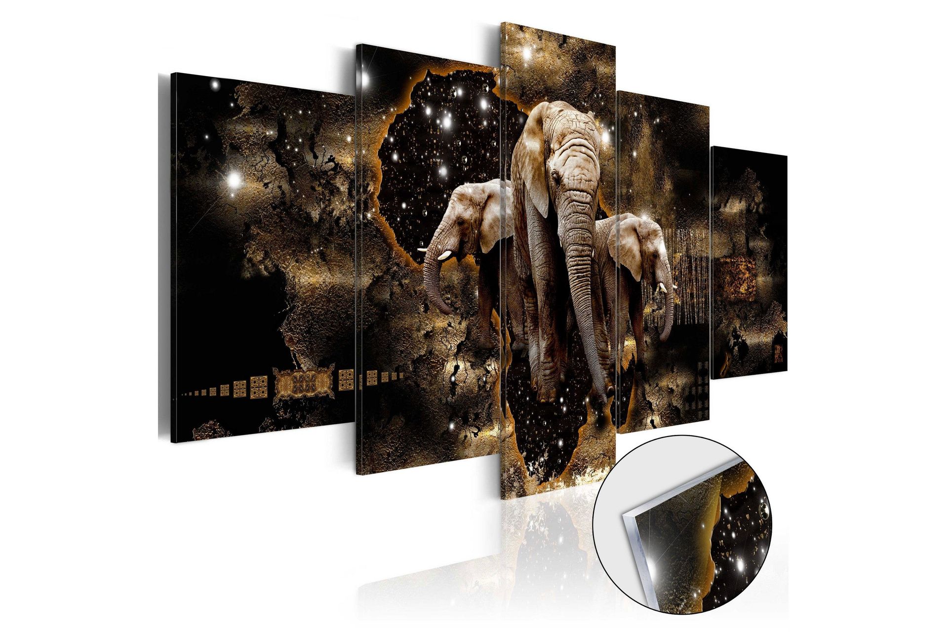 Bilde På Akryl Brown Elephants 100x50 - Artgeist sp. z o. o.