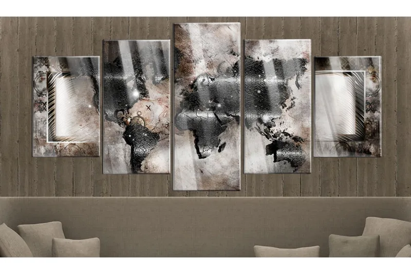 Bilde På Akryl Graphite Map 100x50 - Artgeist sp. z o. o. - Innredning - Bilder & kunst