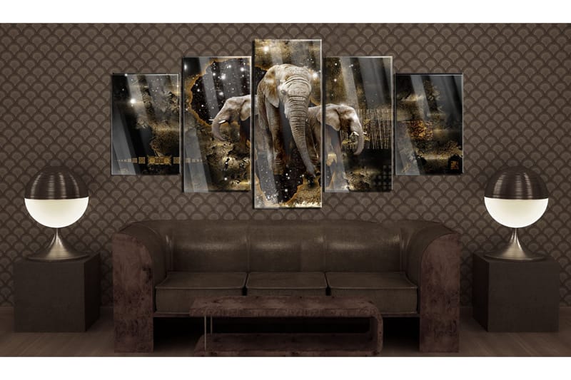 Bilde På Akryl Brown Elephants 100x50 - Artgeist sp. z o. o. - Innredning - Bilder & kunst