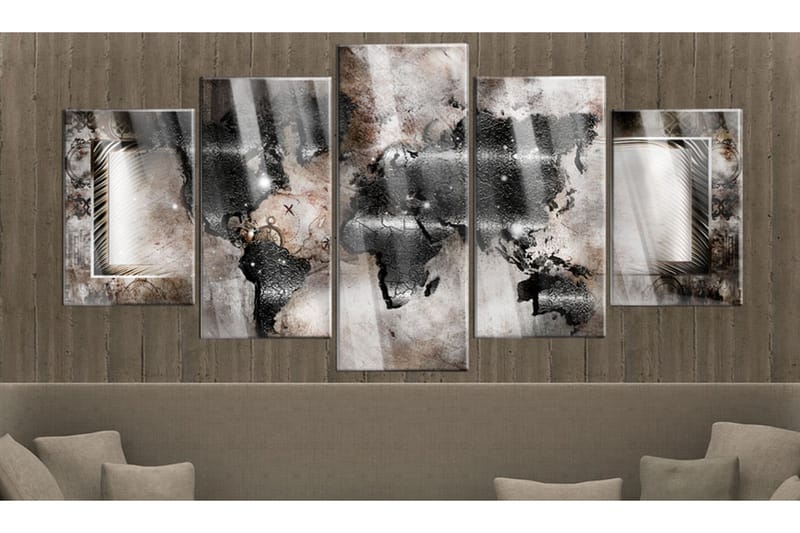 Bilde På Akryl Graphite Map 100x50 - Artgeist sp. z o. o. - Innredning - Bilder & kunst