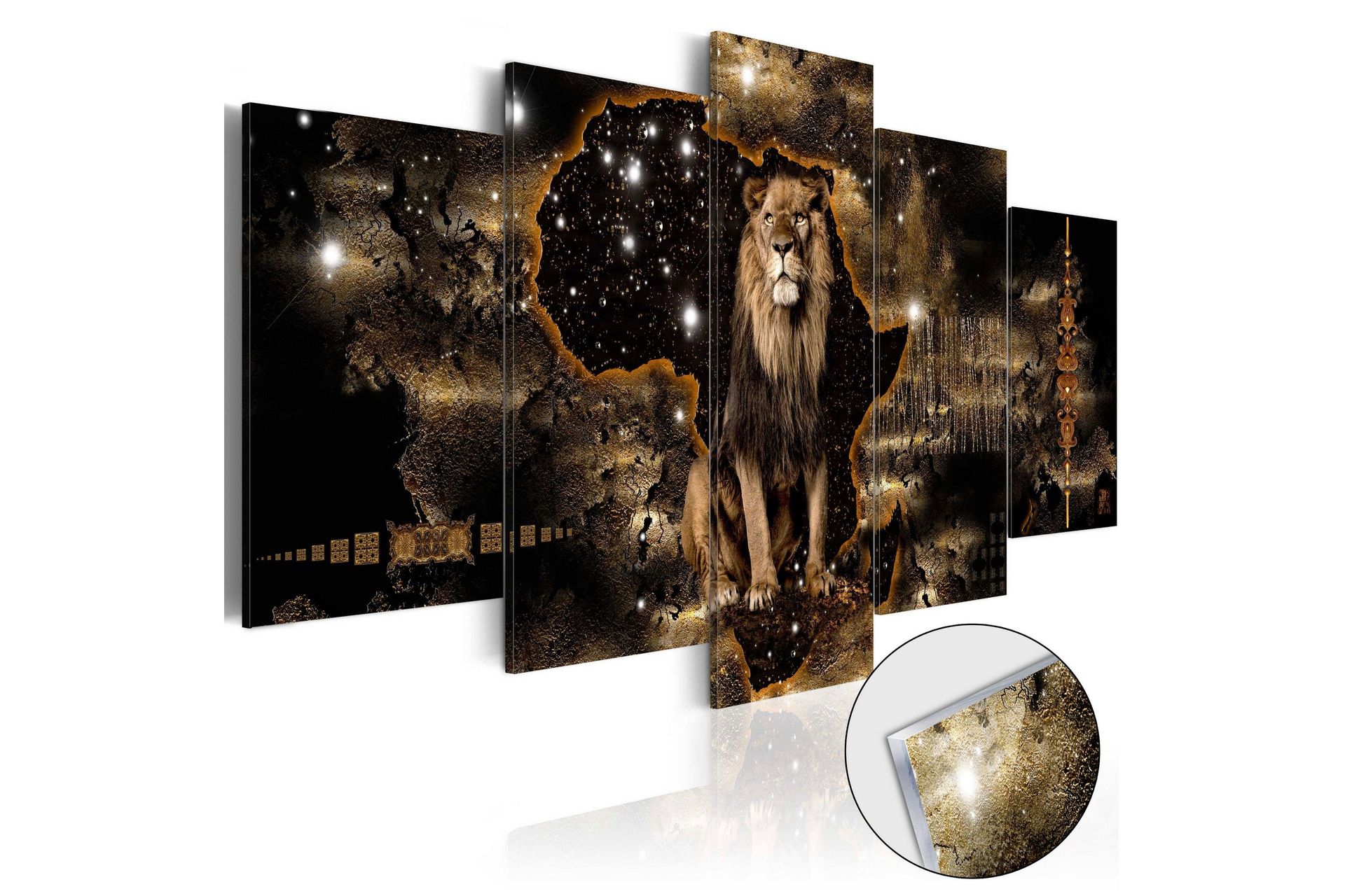Bilde På Akryl Golden Lion 100x50 - Artgeist sp. z o. o.