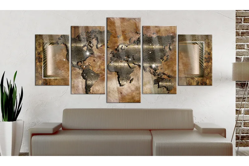 Bilde På Akryl Steel Map 100x50 - Artgeist sp. z o. o. - Innredning - Bilder & kunst