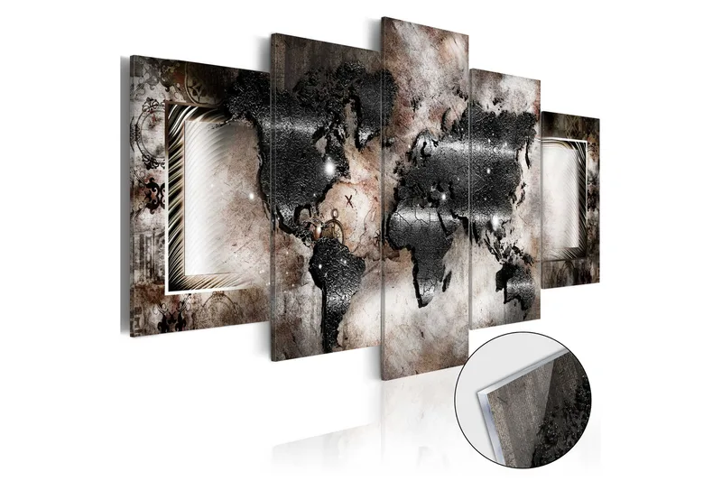 Bilde På Akryl Graphite Map 100x50 - Artgeist sp. z o. o. - Innredning - Bilder & kunst
