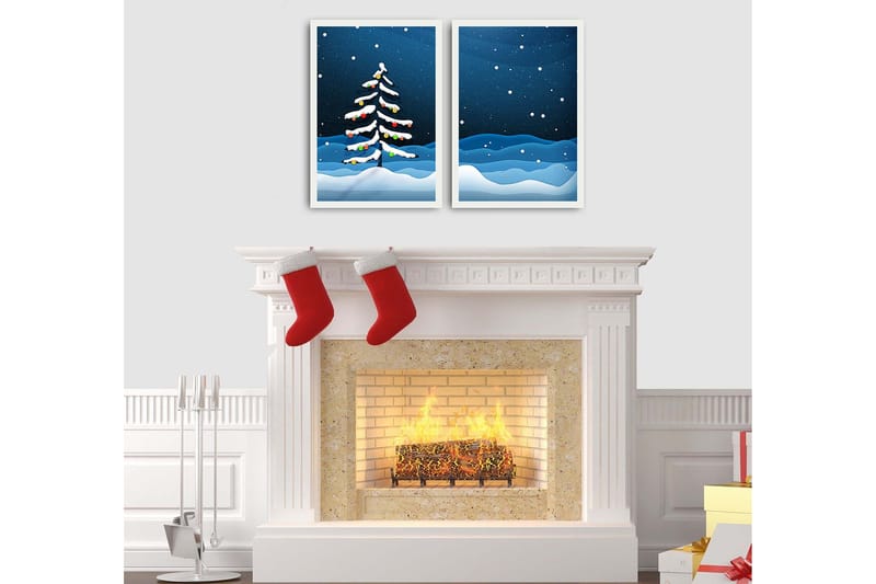 Dekorativ InnRammemet MDF-maling 2-Deler 35x50 cm - Flerfarget - Innredning - Bilder & kunst