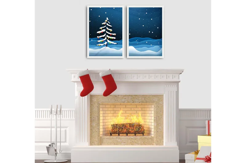 Dekorativ InnRammemet MDF-maling 2-Deler 35x50 cm - Flerfarget - Innredning - Bilder & kunst