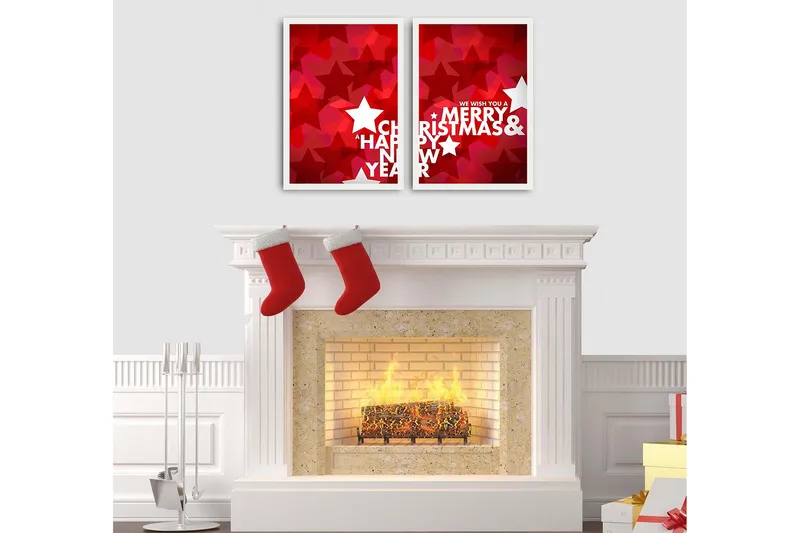 Dekorativ InnRammemet MDF-maling 2-Deler 35x50 cm - Flerfarget - Innredning - Bilder & kunst