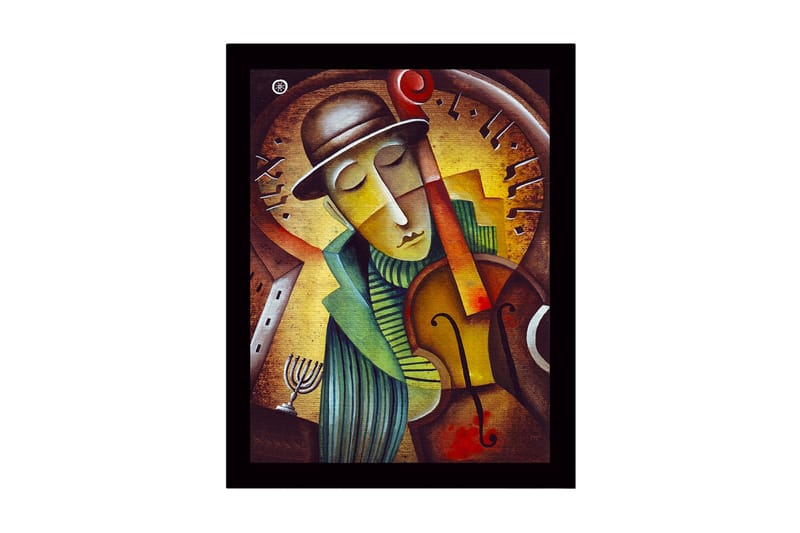 Dekorativ InnRammemet MDF-maling 41x56 cm, Flerfarget