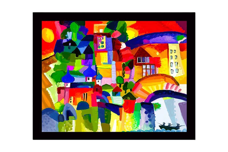 Dekorativ InnRammemet MDF-maling 41x56 cm, Flerfarget