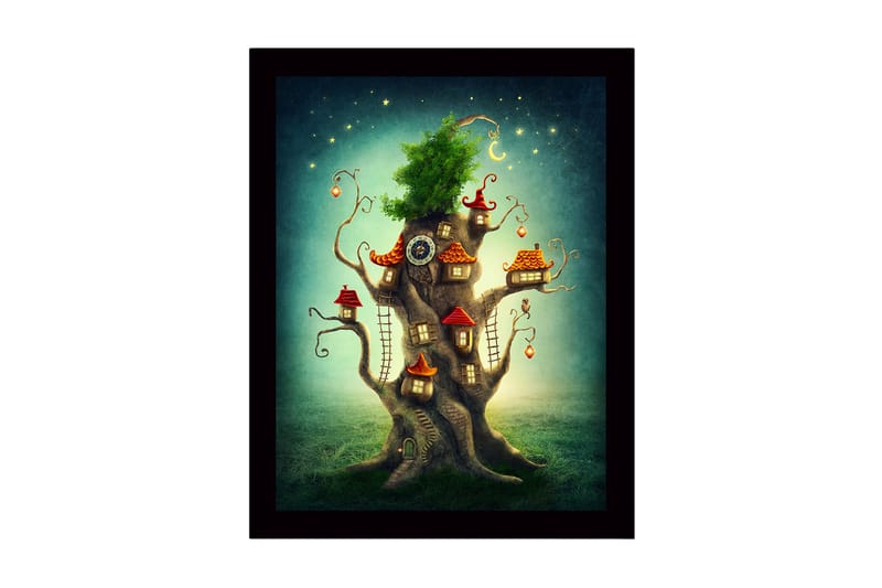 Dekorativ InnRammemet MDF-maling 41x56 cm, Flerfarget