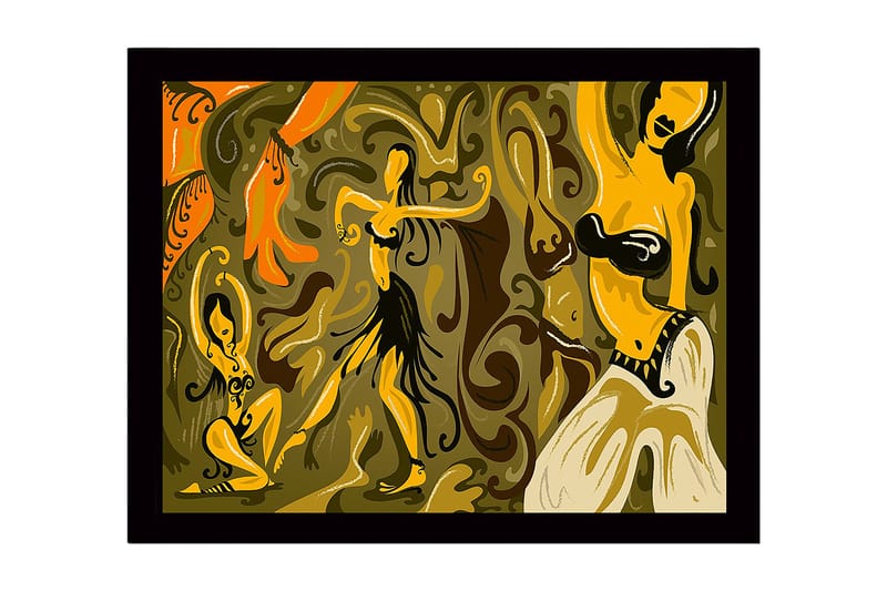 Dekorativ InnRammemet MDF-maling 41x56 cm - Flerfarget - Innredning - Bilder & kunst
