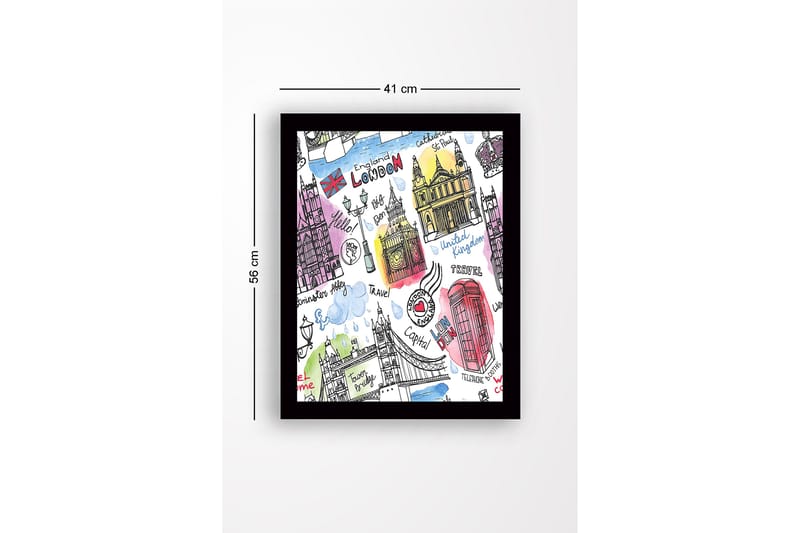 Dekorativ InnRammemet MDF-maling 41x56 cm - Flerfarget - Innredning - Bilder & kunst
