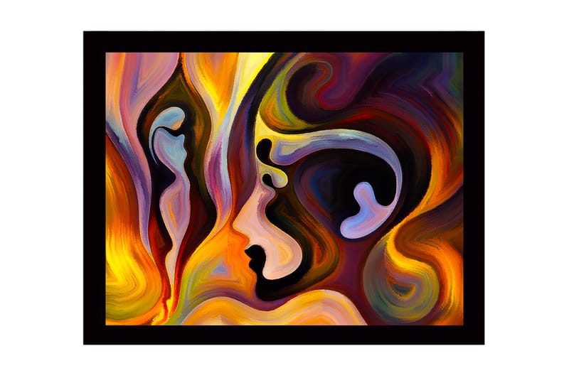 Dekorativ InnRammemet MDF-maling 41x56 cm - Flerfarget - Innredning - Bilder & kunst