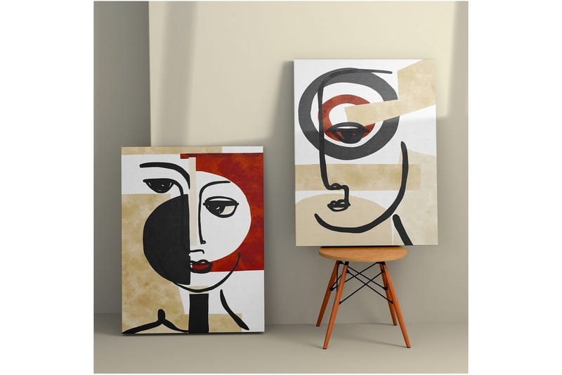 Dekorativt lerretsmaleri (2 stykker) Caldra Flerfarget Eko - Multifarget - Innredning - Bilder & kunst - Lerretsbilder