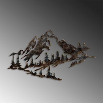 Dekorativt metallveggtilbehør Wallxpert Mountain (70 x 40 cm) - Innredning - Veggdekorasjon - Skilt - Metallskilt