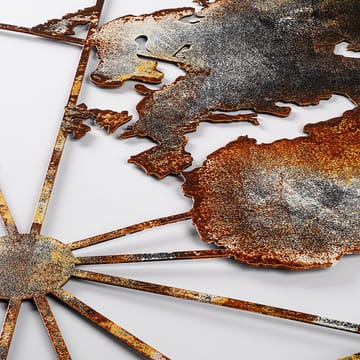 Dekorativt metallveggtilbehør Wallxpert Verdenskart-ramme (120 x 60 cm) Brun - Innredning - Veggdekorasjon - Skilt - Metallskilt