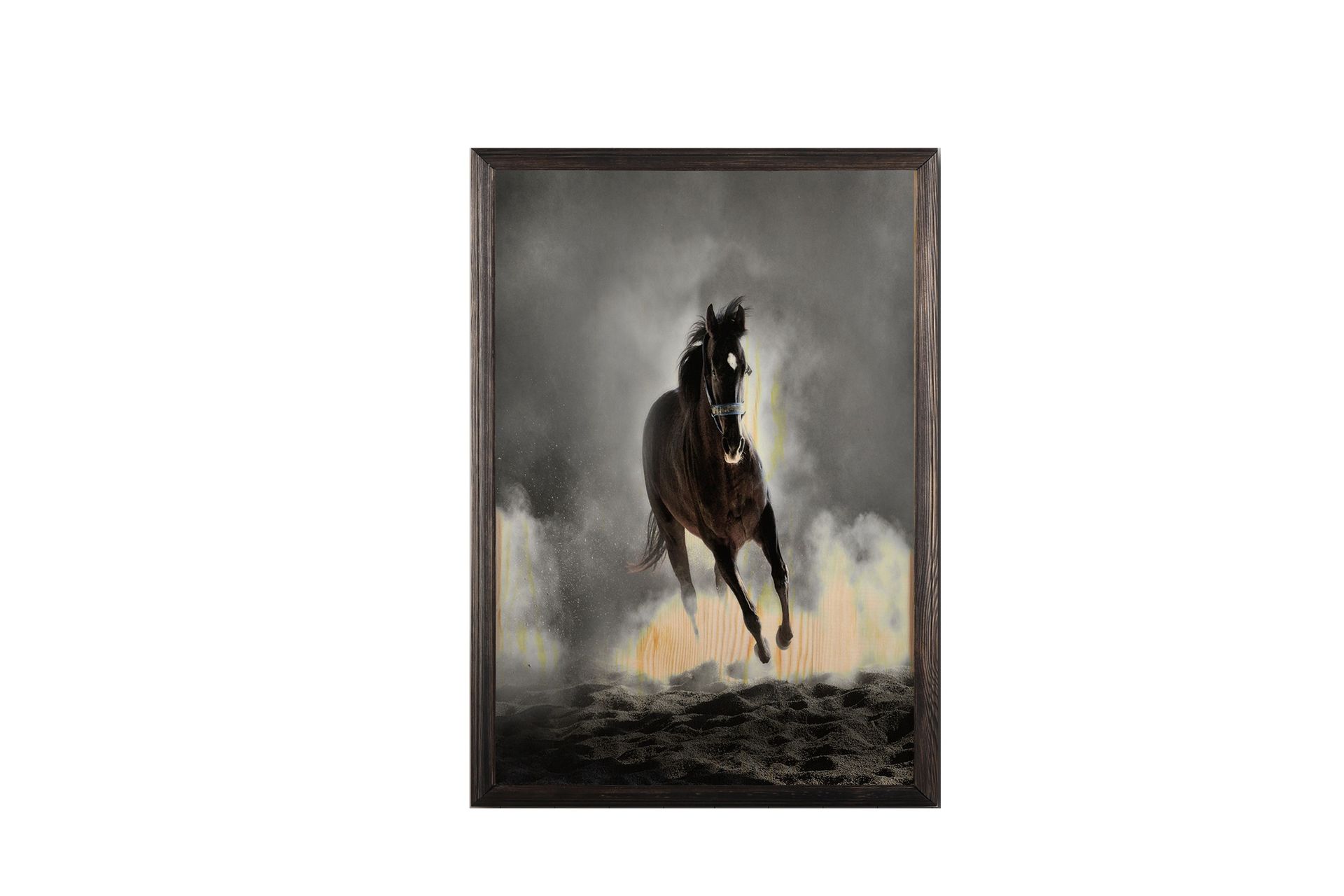 Horse Running On The Beach Painting Grå/Svart 3 - 35x50 cm - Innredning - Bilder & kunst