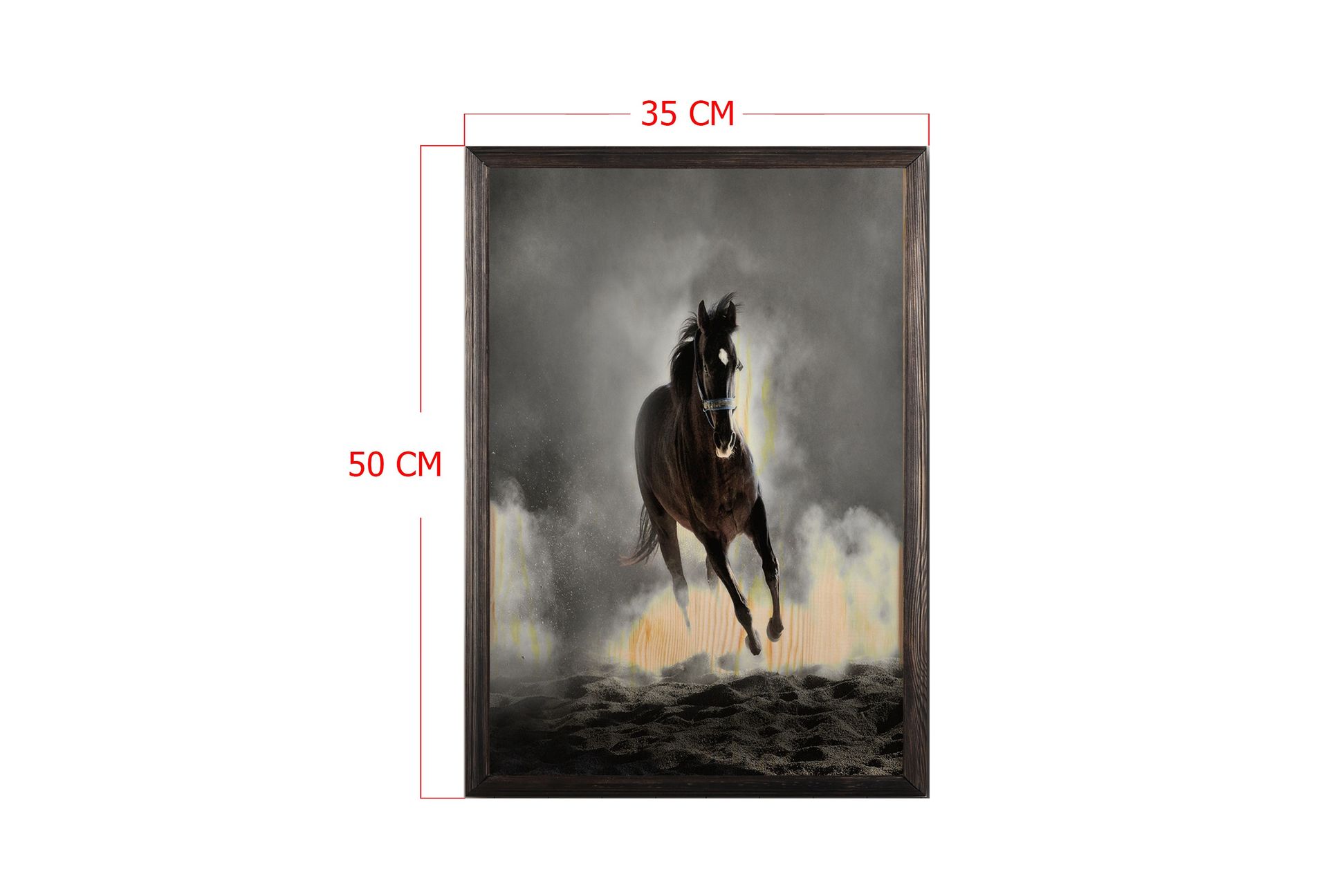 Horse Running On The Beach Painting Grå/Svart 3 - 35x50 cm - Innredning - Bilder & kunst