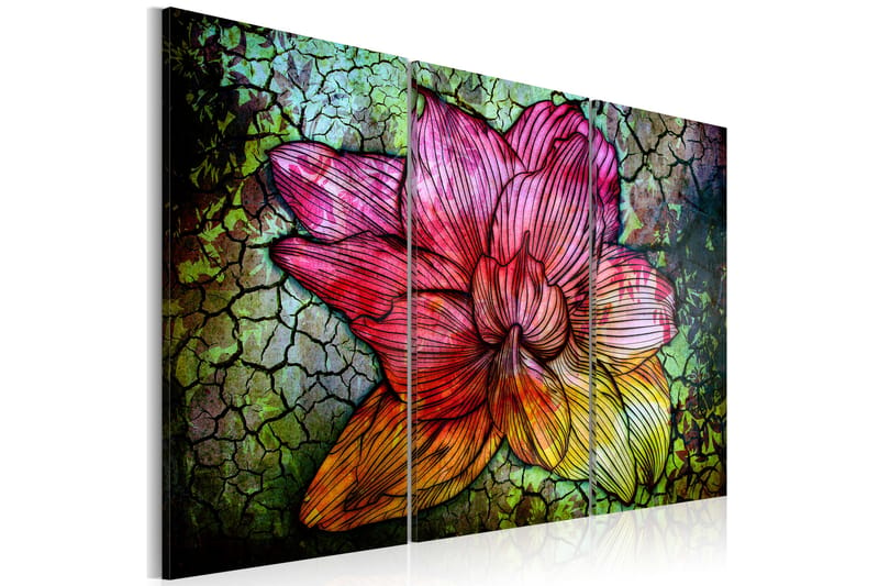 Bilde A rainbow-hued abstract flower 90x60 - Artgeist sp. z o. o. - Lerretsbilder