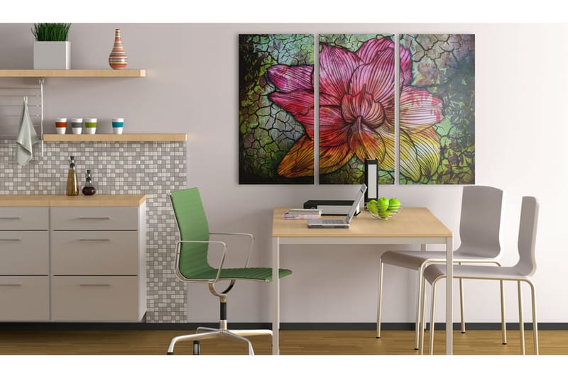 Bilde A rainbow-hued abstract flower 90x60 - Artgeist sp. z o. o. - Innredning - Bilder & kunst - Lerretsbilder