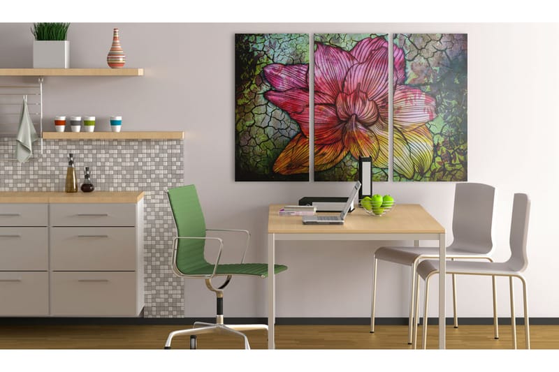 Bilde A rainbow-hued abstract flower 90x60 - Artgeist sp. z o. o. - Lerretsbilder