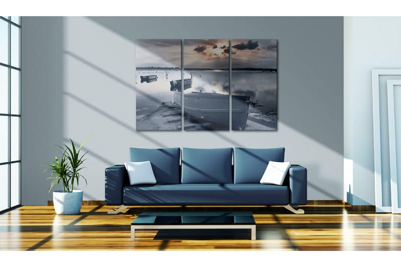 Bilde A Small Boat By A Lake 120x80 - Artgeist sp. z o. o. - Innredning - Bilder & kunst - Lerretsbilder